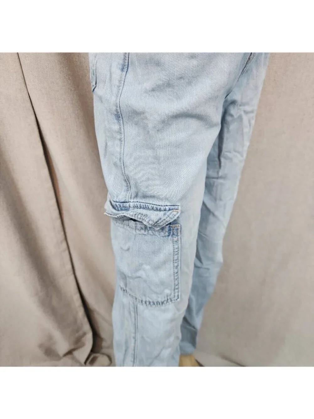 Hollister High Rise Vintg Baggy Light Wash Denim Blue Jean Size 1R / 0R 25 Wx 29 - Picture 4 of 9